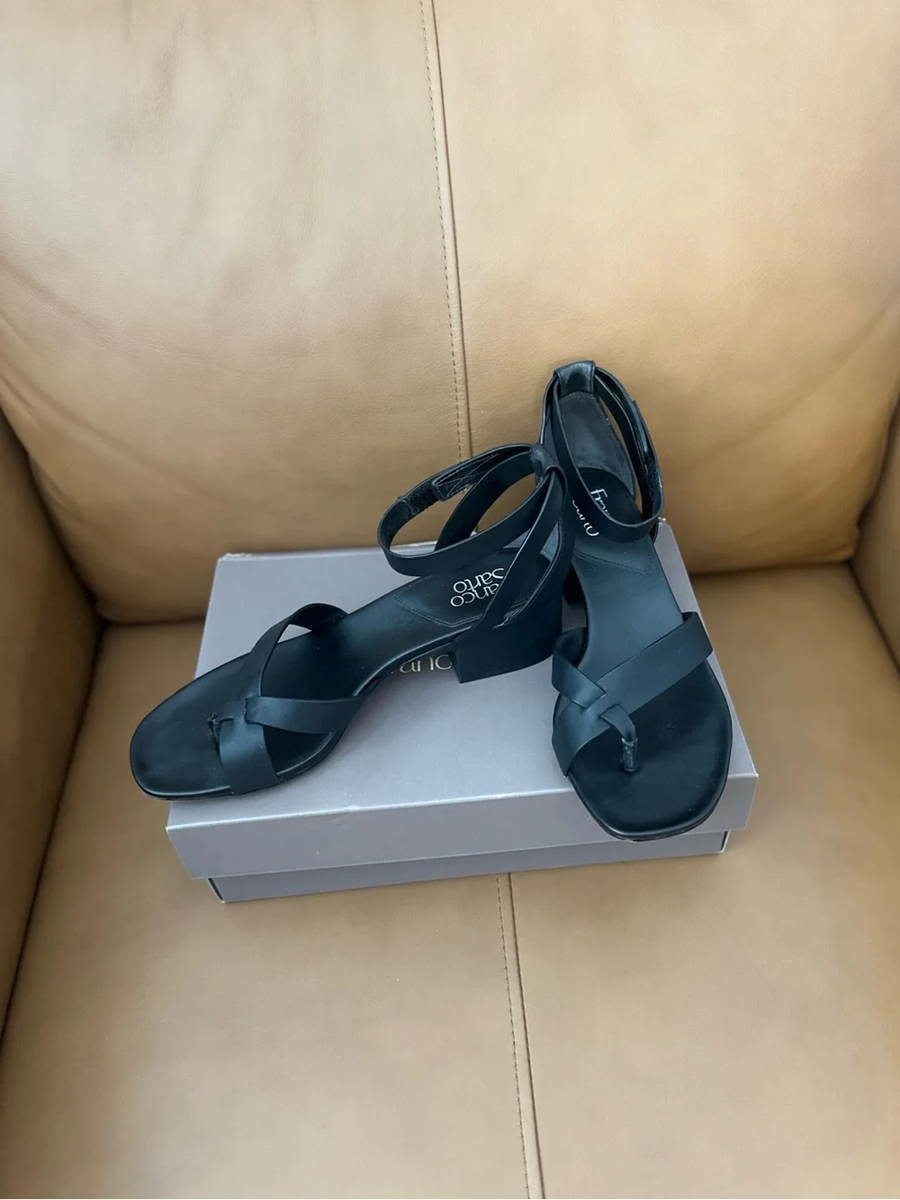 Franco Sarto Black Women's Ankle-Strap Sandals - 8.5 - Picture 3 of 7